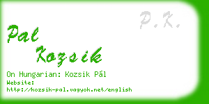 pal kozsik business card