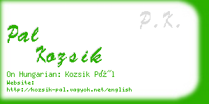 pal kozsik business card